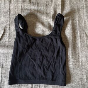 Garage Black Fitted Sleeveless Crop Tank Top